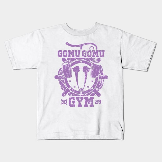 Anime-Gym- gomu-gomu-gym Kids T-Shirt by LegendDerry